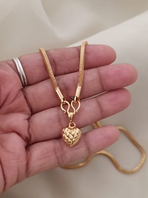 Imitation Gold Plated Chain With Heart Pendant