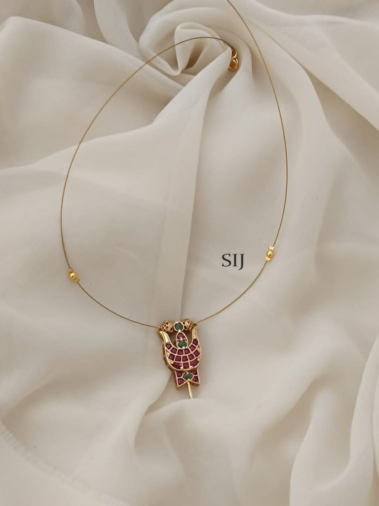 Artificial Sulam Design Pendant Invisible Necklace