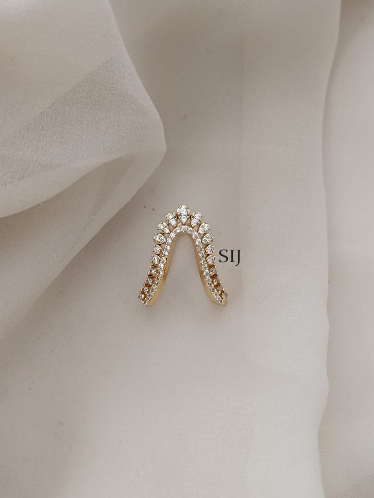 Imitation White Stones V Shaped Vanki Finger Ring