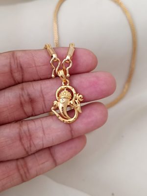 One Gram Gold Vinayaka Pendant Chain