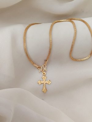 Gold Plated Chain with Cross Pendant