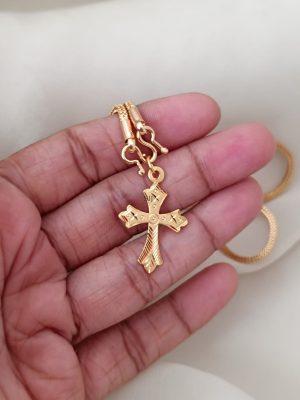 Gold Plated Chain with Cross Pendant