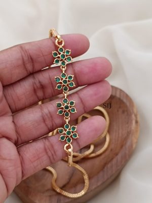 Traditional Mugappu Chain With Green Flower Mugappu