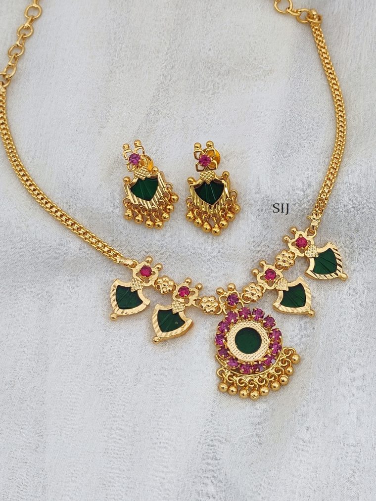 Traditional Kerala Palakka Necklace Set