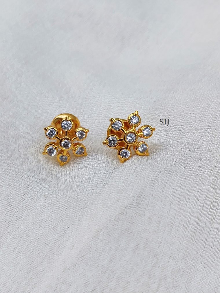 Imitation Diamond Replica White Stones Ear Studs