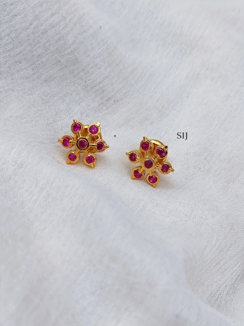 Traditional Diamond Replica Rose Stones Ear Studs