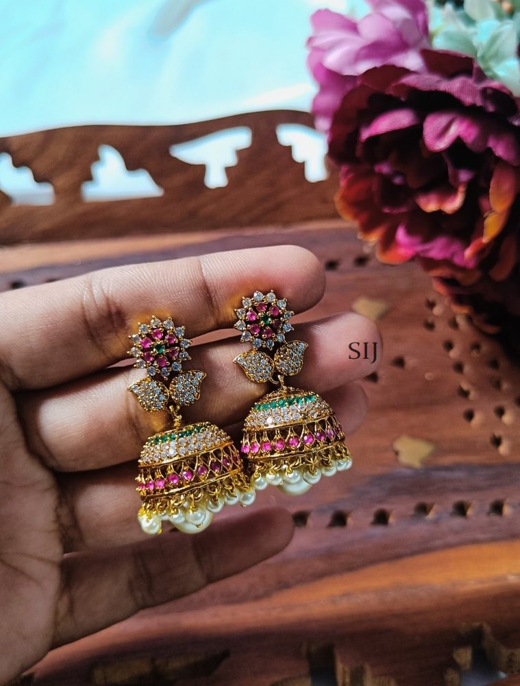 Traditional Floral Design Jhumkas