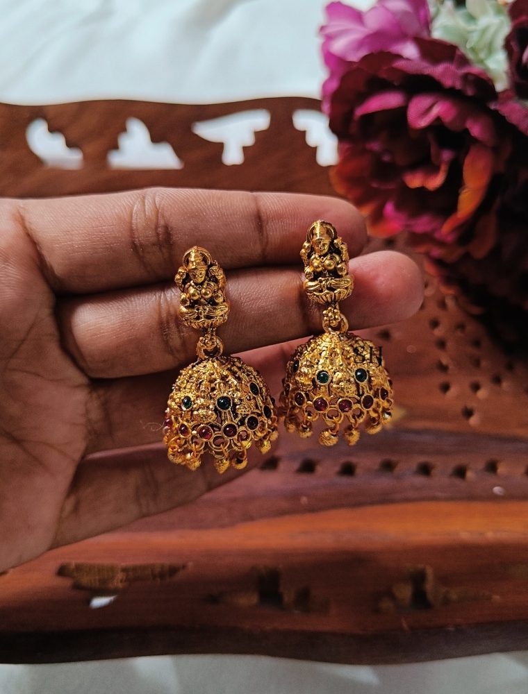 Antique Lakshmi Design Jhumkas