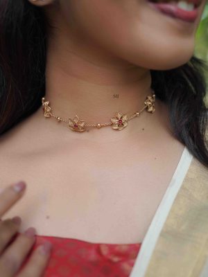 Imitation Floral Ruby Choker