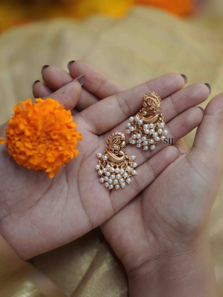 Artificial Peacock Pearl Earrings