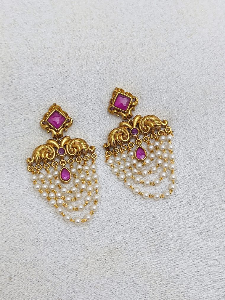 Imitation Pearl Layered Earrings