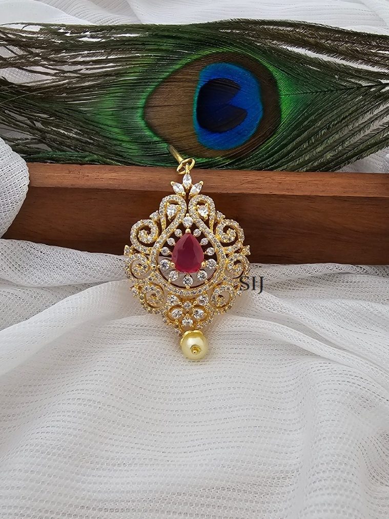 Gold Plated CZ Stones Maang Tikka