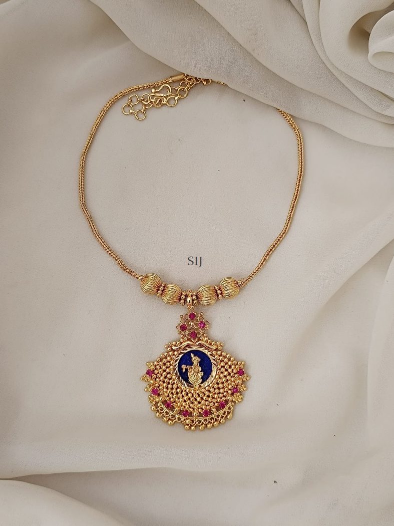 Traditional Krishna Pendant Necklace