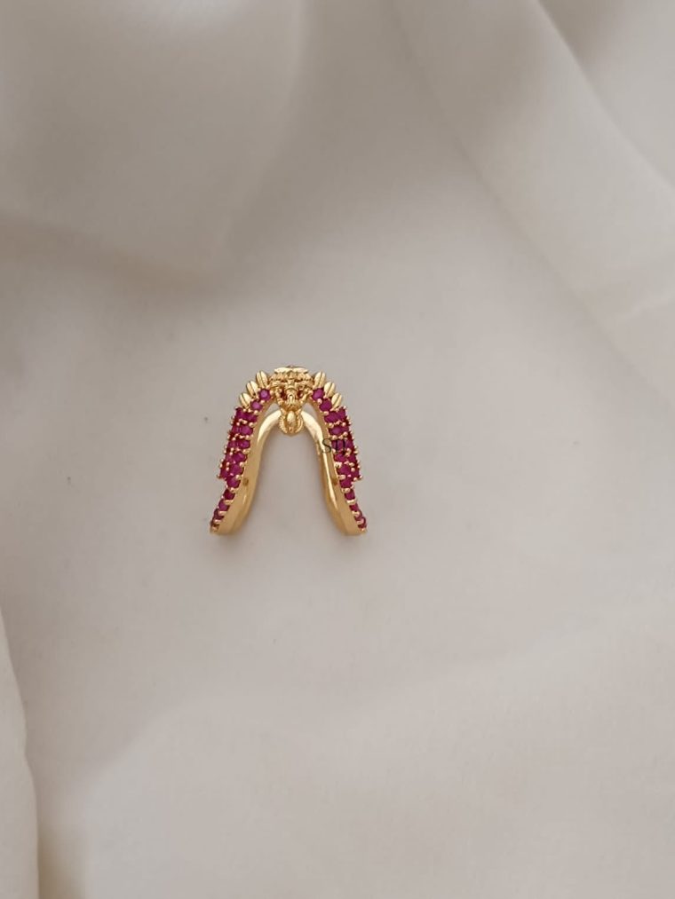 Traditional Ruby Stones Lakshmi Vanki Finger Ring