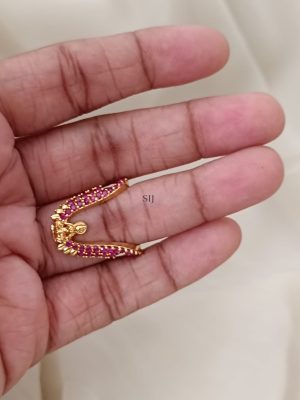 Traditional Ruby Stones Lakshmi Vanki Finger Ring