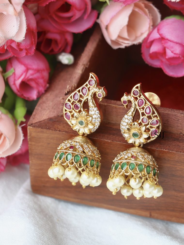 Imitation Peacock Little Jhumkas