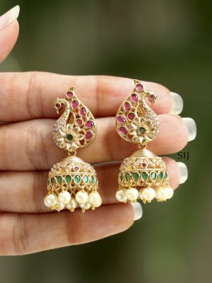 Imitation Peacock Little Jhumkas