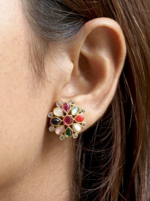 Traditional Navarathna Ear Studs