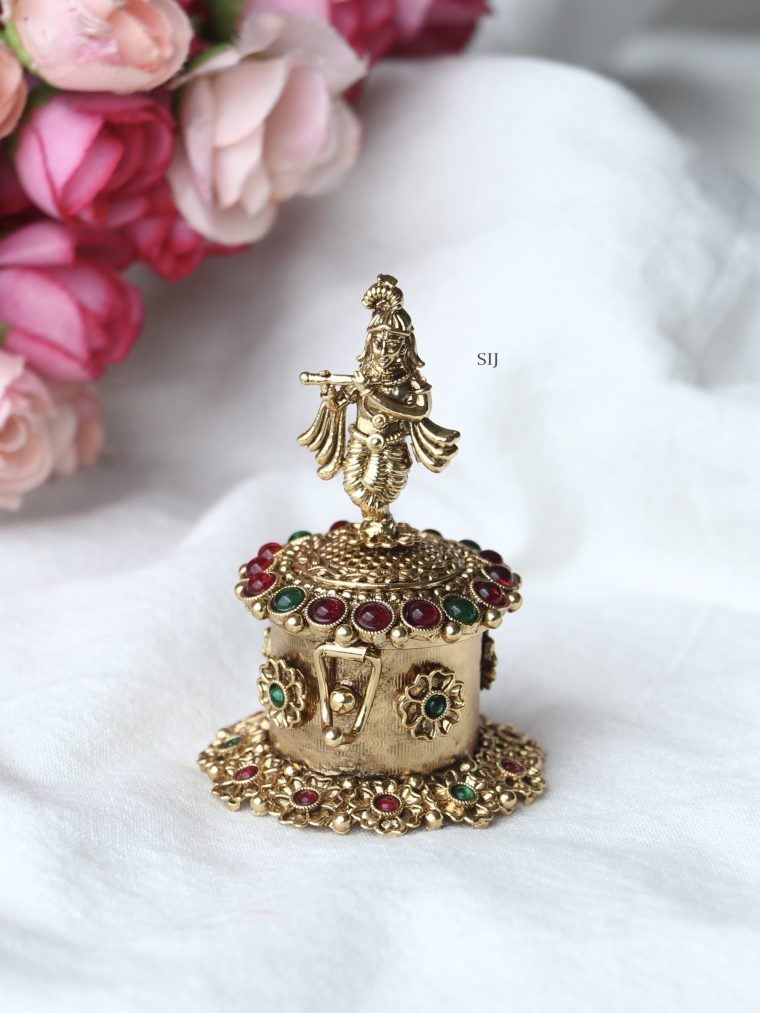 Traditional Krishna KumKum Box