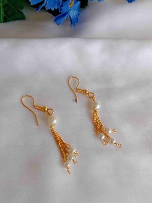 Imitation Pearl Hoop Earrings