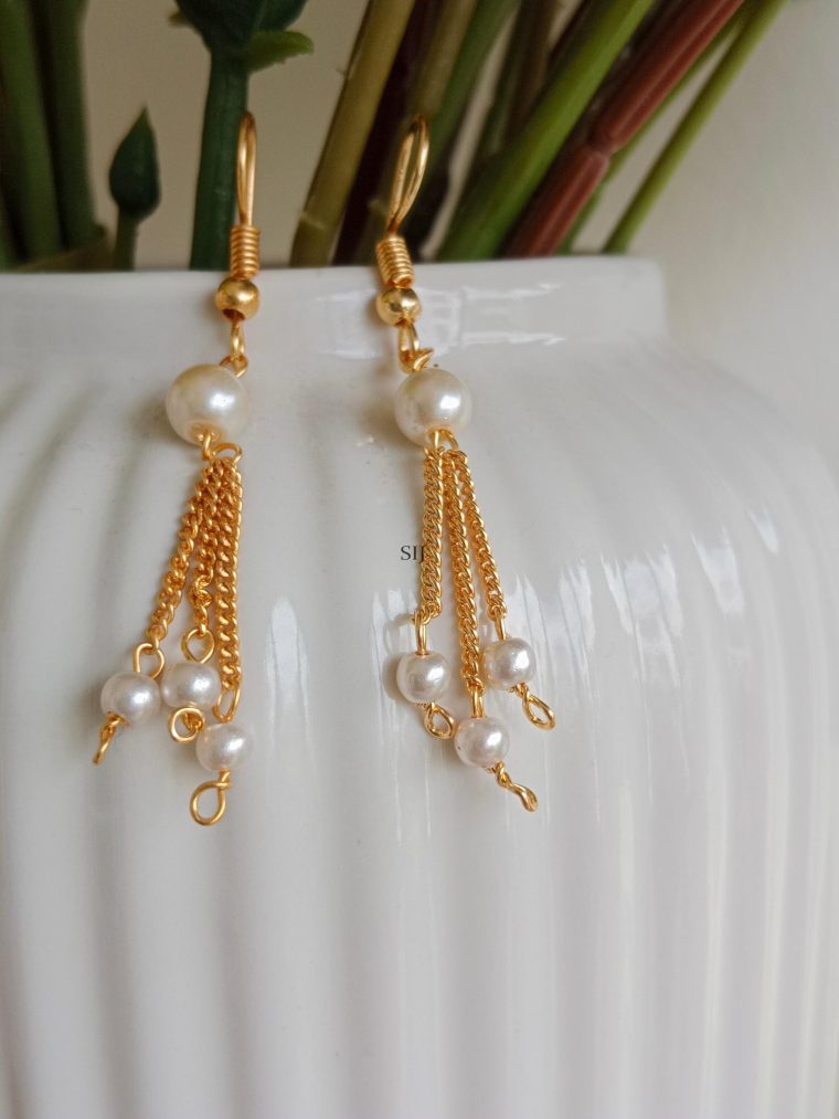 Imitation Pearl Hoop Earrings