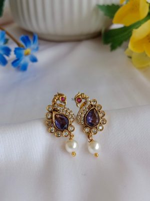 Artificial Victorian Peacock Ear Studs