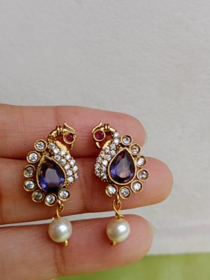 Artificial Victorian Peacock Ear Studs