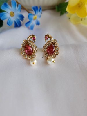 Artificial Victorian Peacock Ear Studs