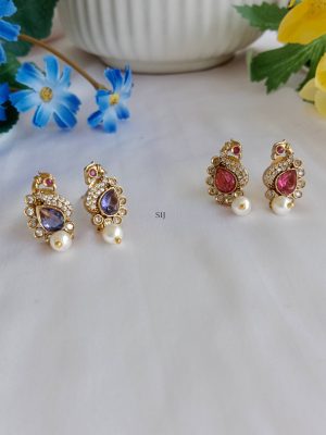 Artificial Victorian Peacock Ear Studs