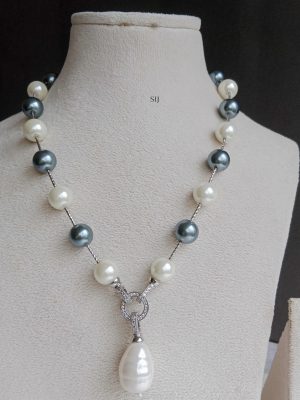 Imitation Pearl Necklace With Removable Pendant