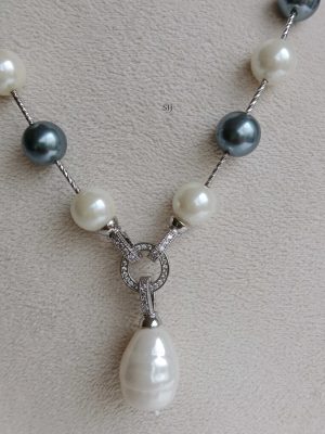 Imitation Pearl Necklace With Removable Pendant
