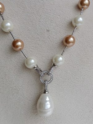 Imitation Pearl Necklace With Removable Pendant