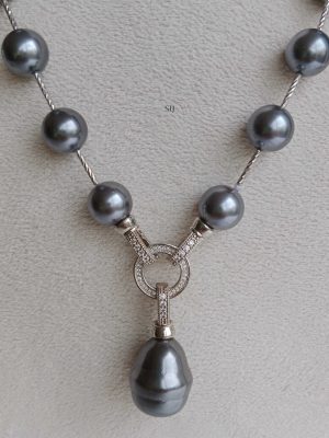 Imitation Pearl Necklace With Removable Pendant
