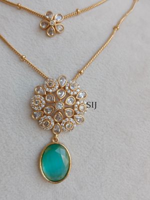 Dual Layered AD Stones Gold Polish Necklace