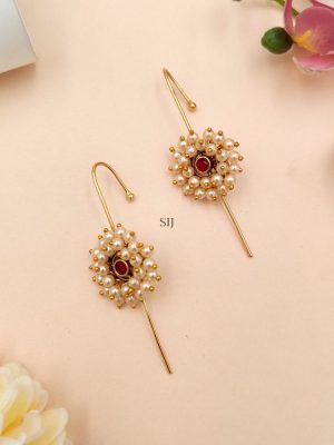 Imitation Round Design Ear Cuffs with Bunch of Pearls