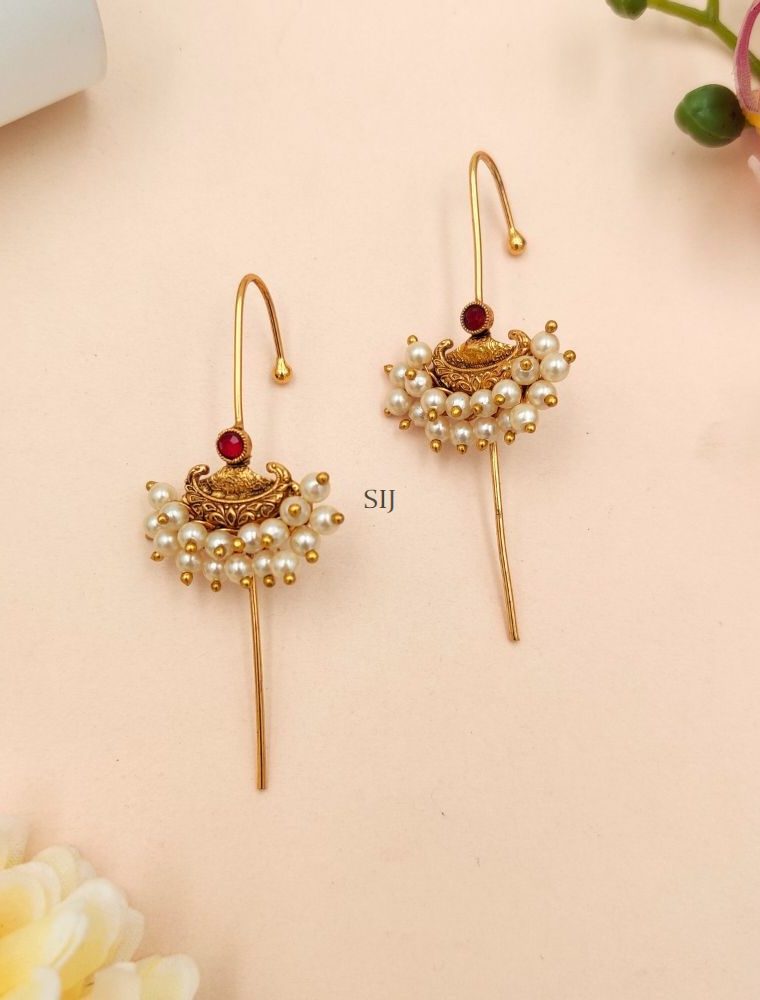 One Gram Gold Ear Cuffs with Bunch of Pearls