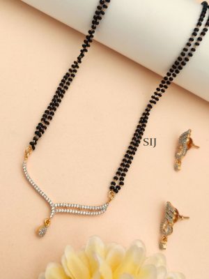 Black Beaded Zircon Mangalsutra Set