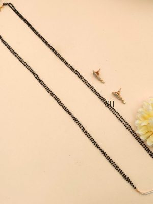 Black Beaded Zircon Mangalsutra Set