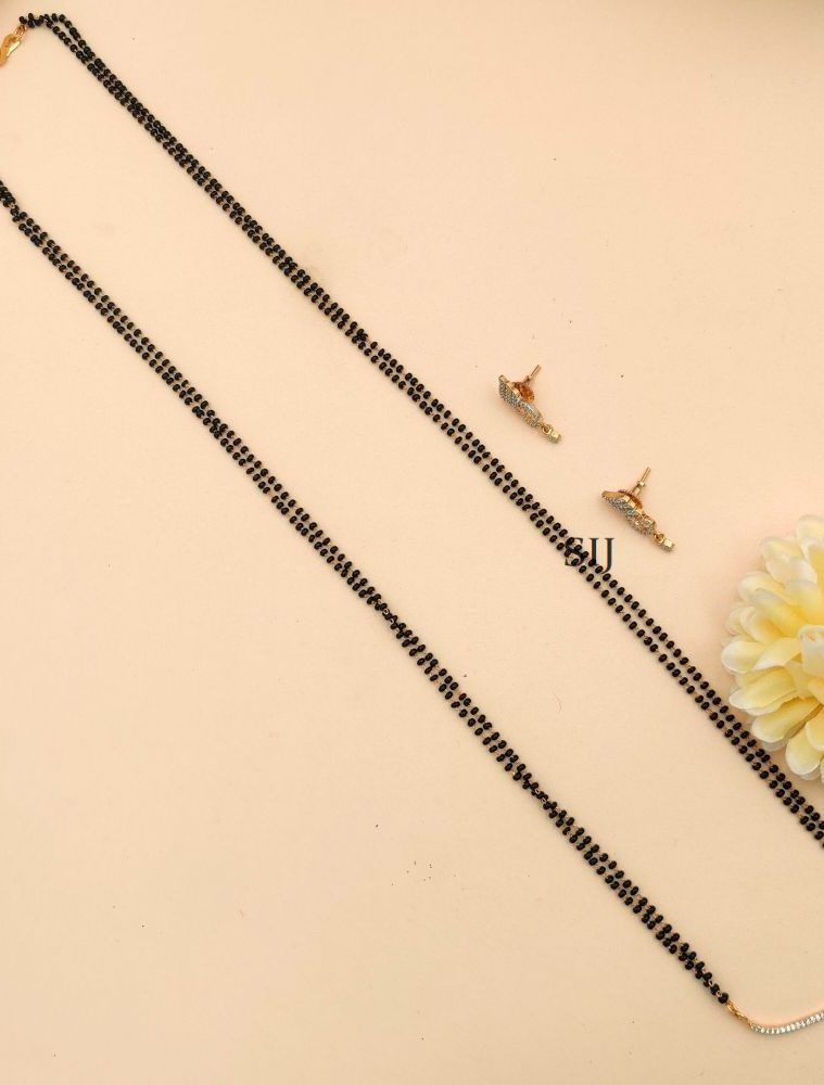 Black Beaded Zircon Mangalsutra Set