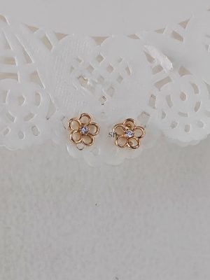 Sterling Silver Based Floral Design Ear Studs