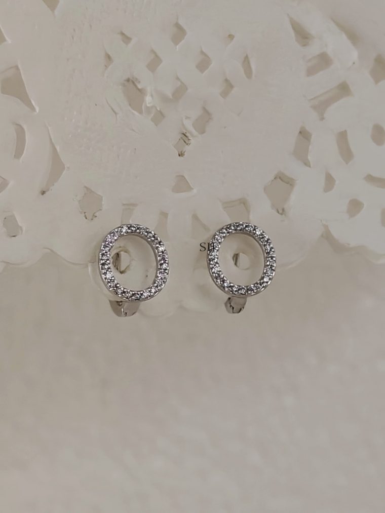 Round Shape Sterling Silver Based Hoop Earrings