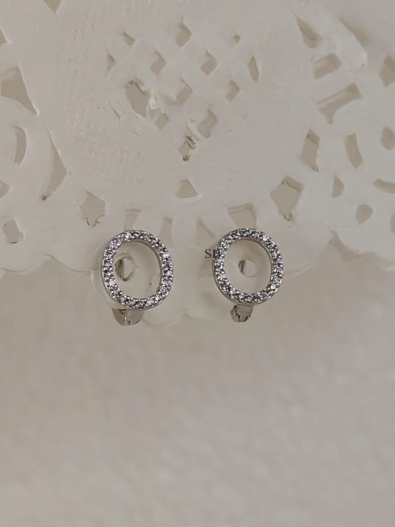 Round Shape Sterling Silver Based Hoop Earrings