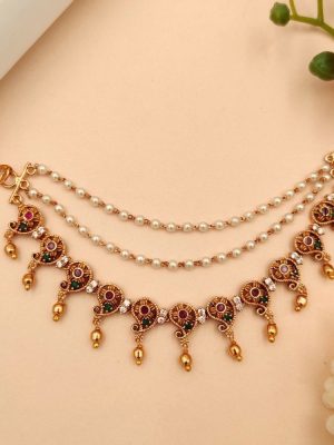 Antique Mango Design and Two Layers Pearls Mattals