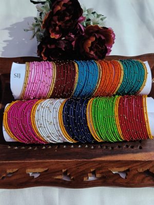 Silk Thread Bangles 12 Set Combo