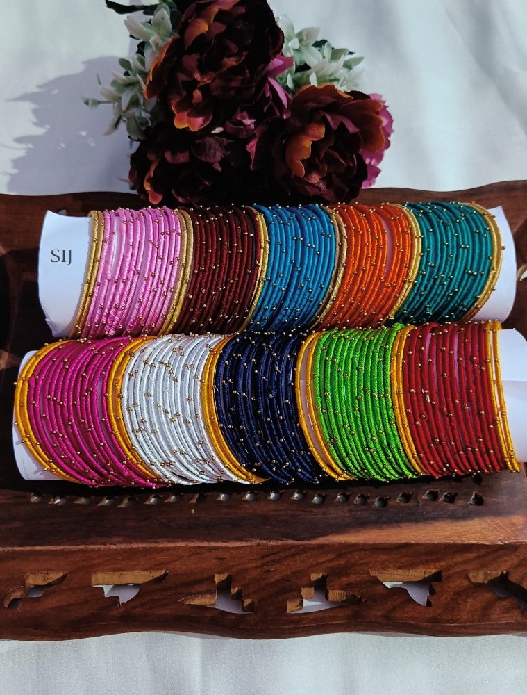 Silk Thread Bangles 12 Set Combo