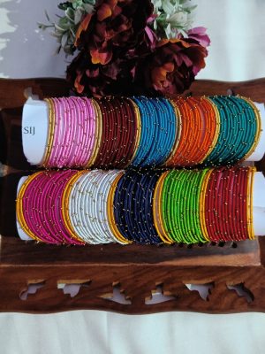 Silk Thread Bangles 12 Set Combo