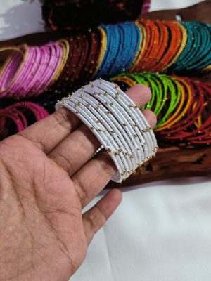 Silk Thread Bangles 12 Set Combo