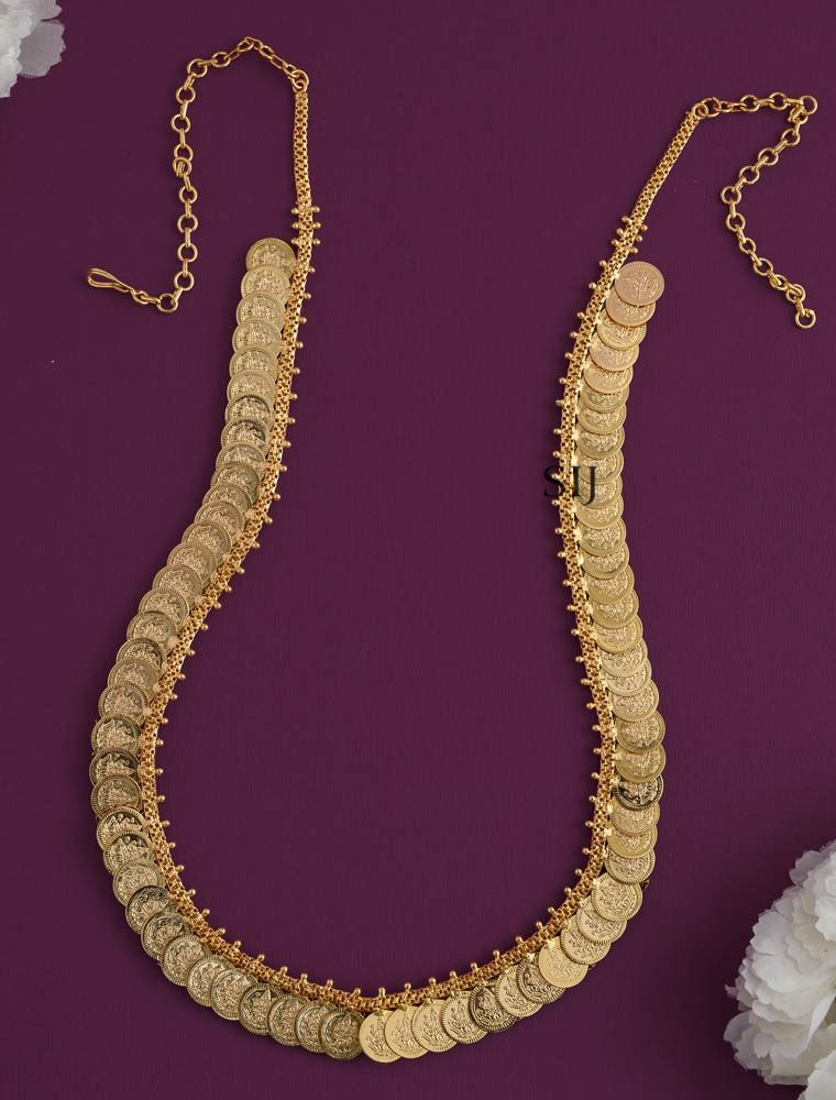 Imitation Dual Side Maang And Coin Lakshmi Long Necklace