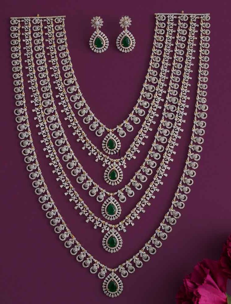 Artificial 5 Layered CZ Stone Bridal Haram