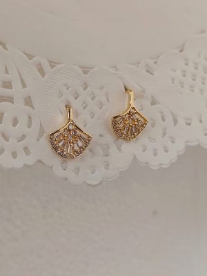 Artificial Fan Design Silver Plated Gold Plated & Rose Gold Plated Earrings